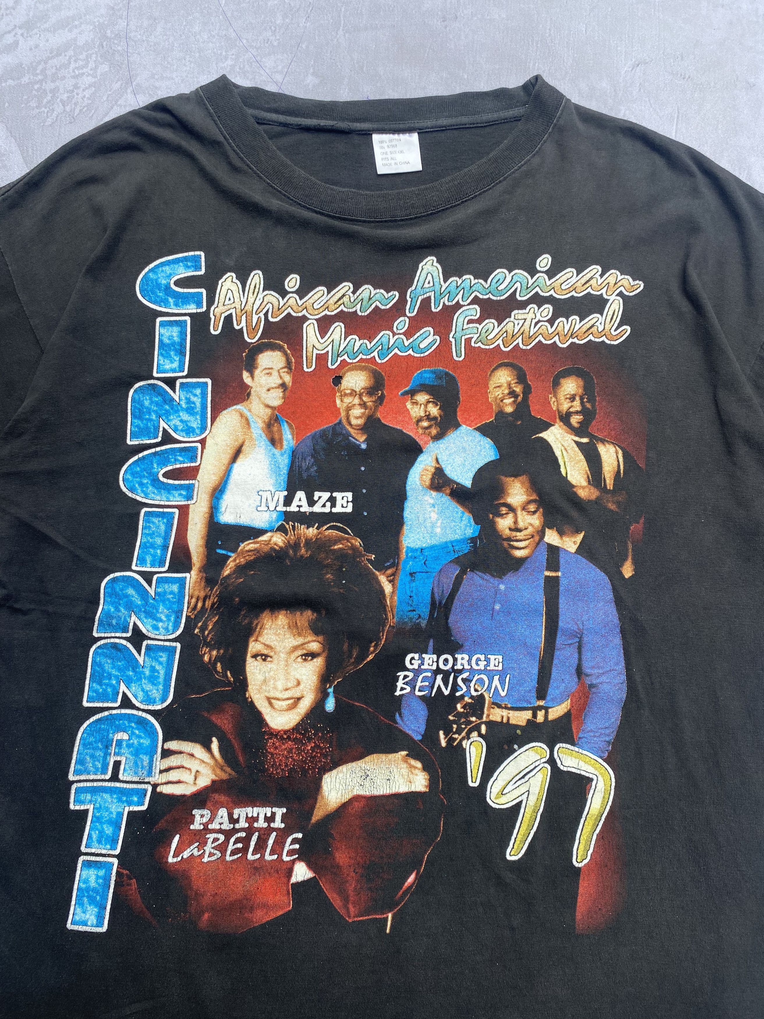 Rap Tees × Vintage 90s Raptees Aaliyah at Cincinnati Music Festival Size US XL / EU 56 / 4 - 2 Thumbnail