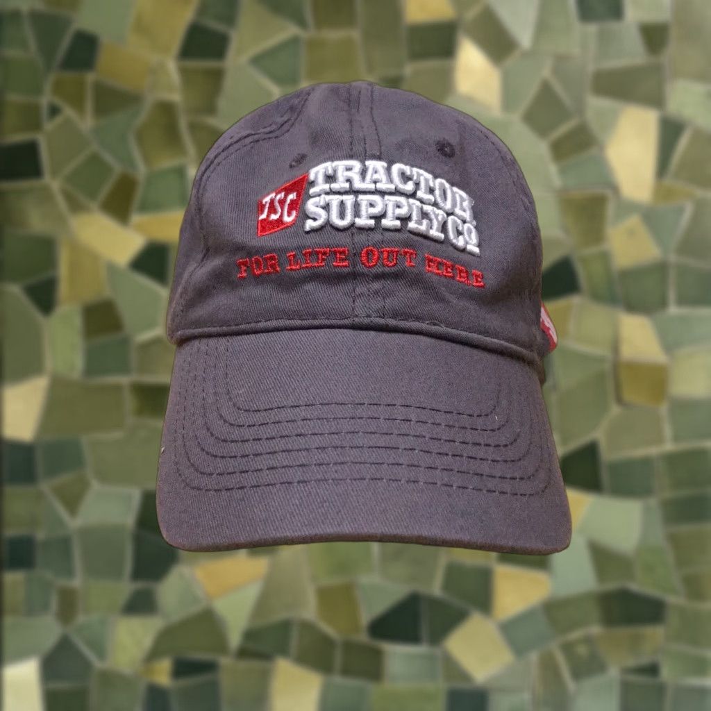 Vintage Tractor Supply Hat Adjustable Black Strap Back Embroidered Logo Hat Baseball Cap Men Adjustable Gray Cotton Logo Embroidered 90s Event Size ONE SIZE - 1 Thumbnail
