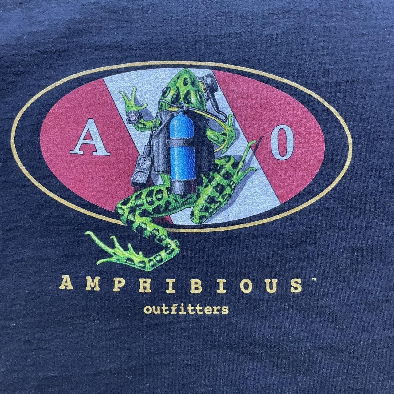 Fruit Of The Loom × Vintage Vintage Y2K 90's Ocean Scuba Amphibious Graphic Tee Size US XL / EU 56 / 4 - 4 Thumbnail