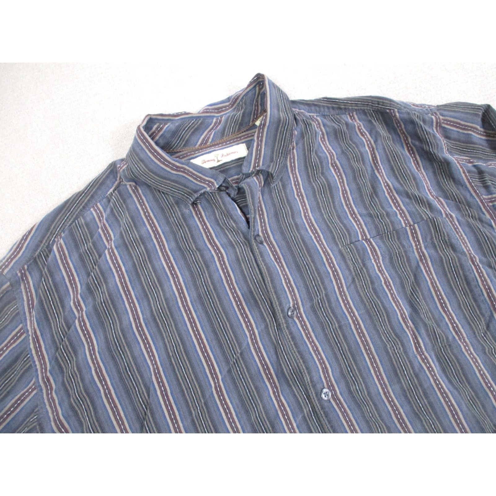 Tommy Bahama Tommy Bahama Shirt Mens 2XL Blue Hawaiian Button-Up Long Sleeve Silk Shirt Size US XXL / EU 58 / 5 - 2 Thumbnail