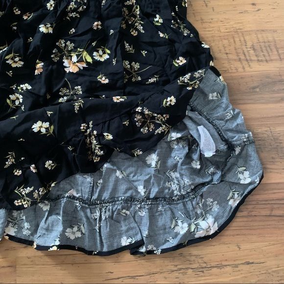Other Wild Fable Black Floral Ruffle Sleeve Mini Dress Medium NWOT Size M / US 6-8 / IT 42-44 - 10 Thumbnail