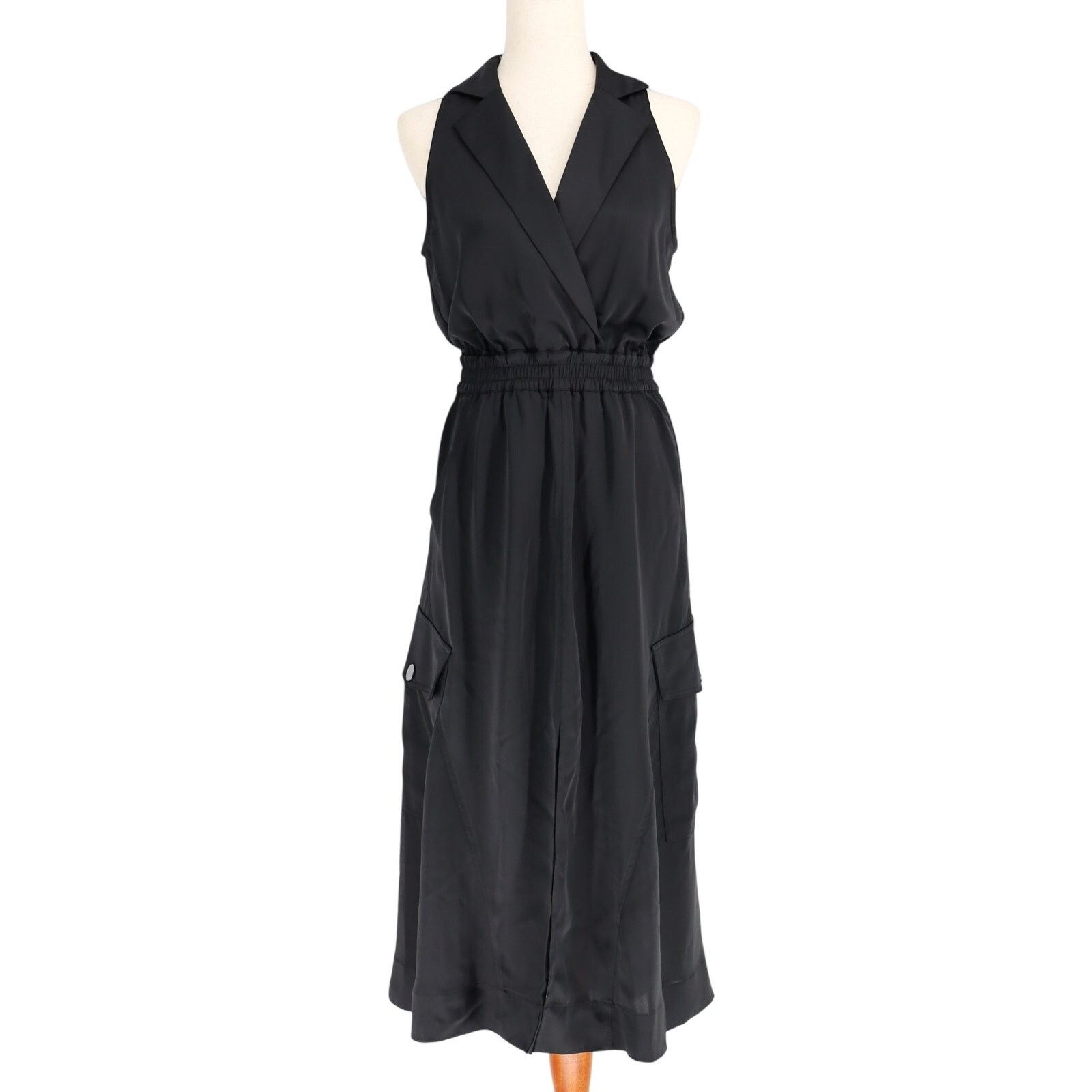 Ramy Brook Ramy Brook Women Black Nikia Drape V-neck Midi Dress Size M Size M / US 6-8 / IT 42-44 - 6 Thumbnail
