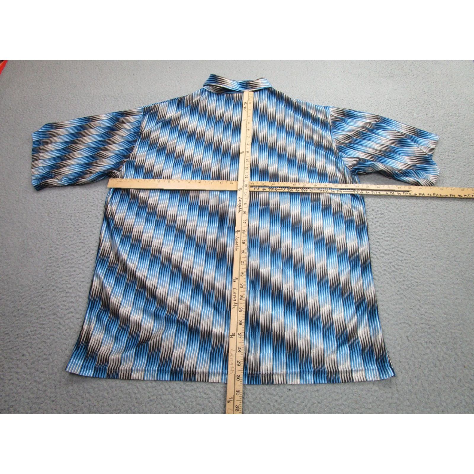 Gloverall Street Culture Shirt Mens XL Blue Geometric Disco 90s Satin All over Print y2k Size US XL / EU 56 / 4 - 7 Thumbnail