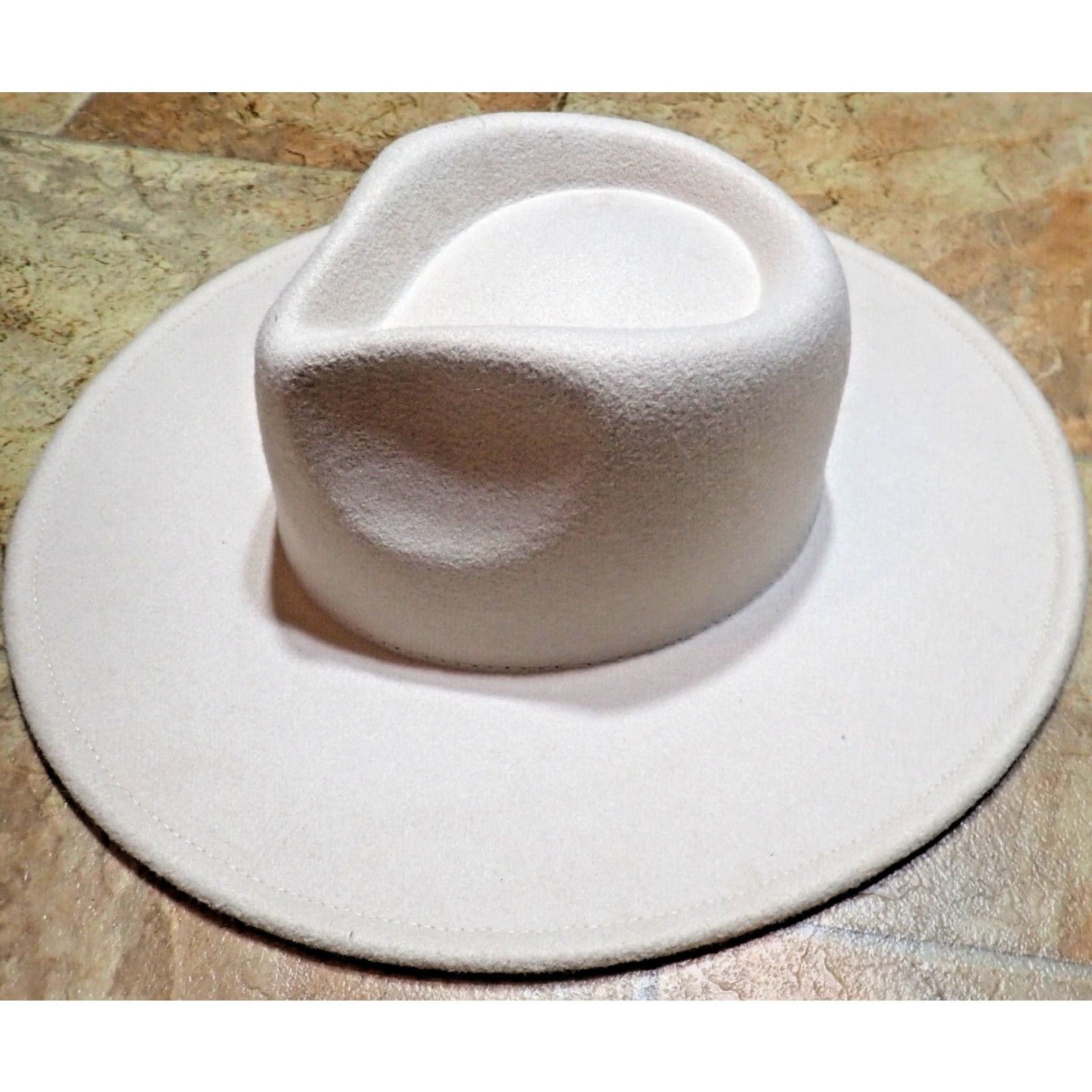 FELT Vegan Felt Fedora Rancher Creamy Ivory Western Hat Adult Unisex One Size Size ONE SIZE - 3 Thumbnail