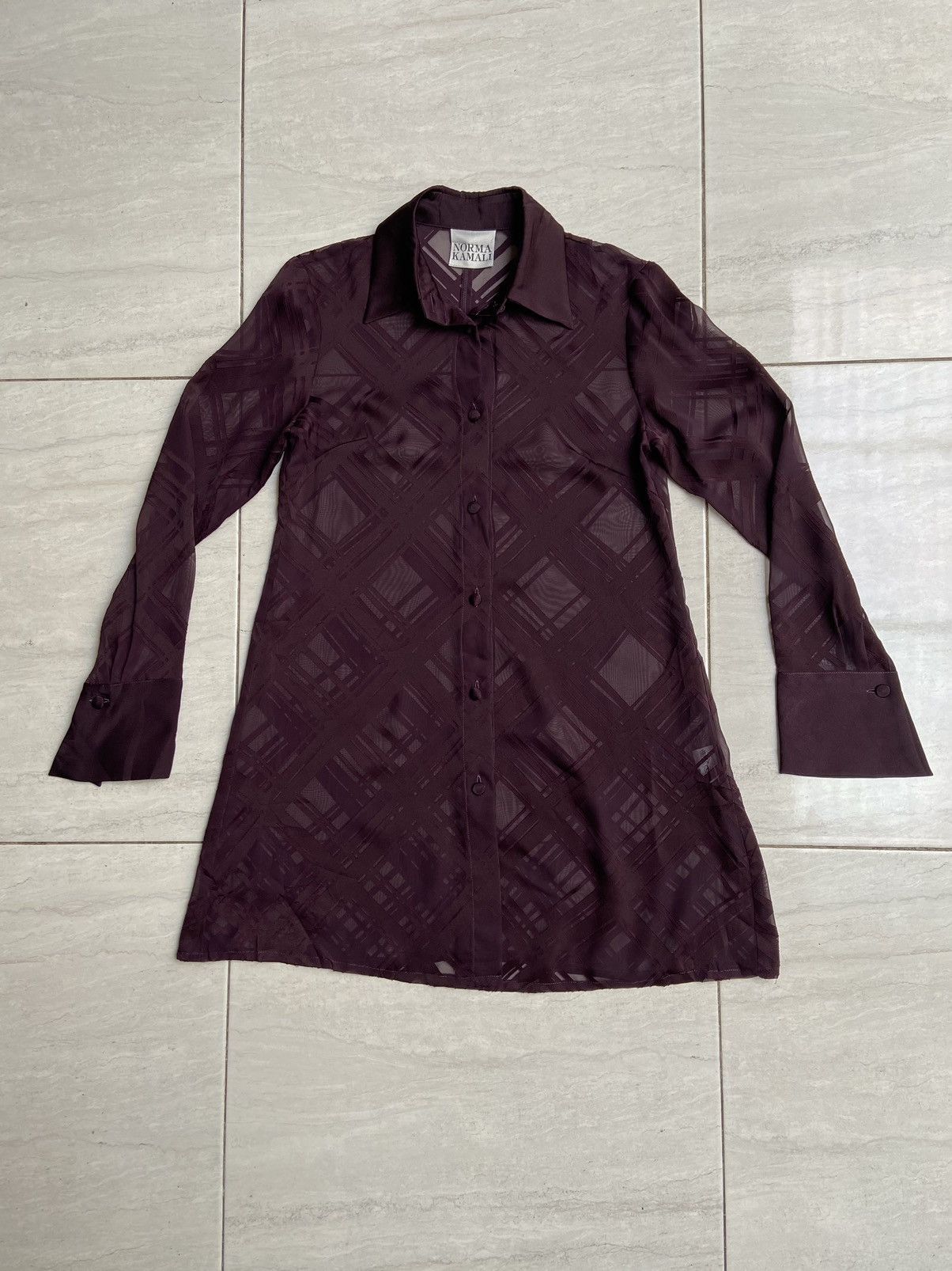 Designer NORMAL KAMALI Mesh Shirt Size US XS / EU 42 / 0 - 6 Thumbnail
