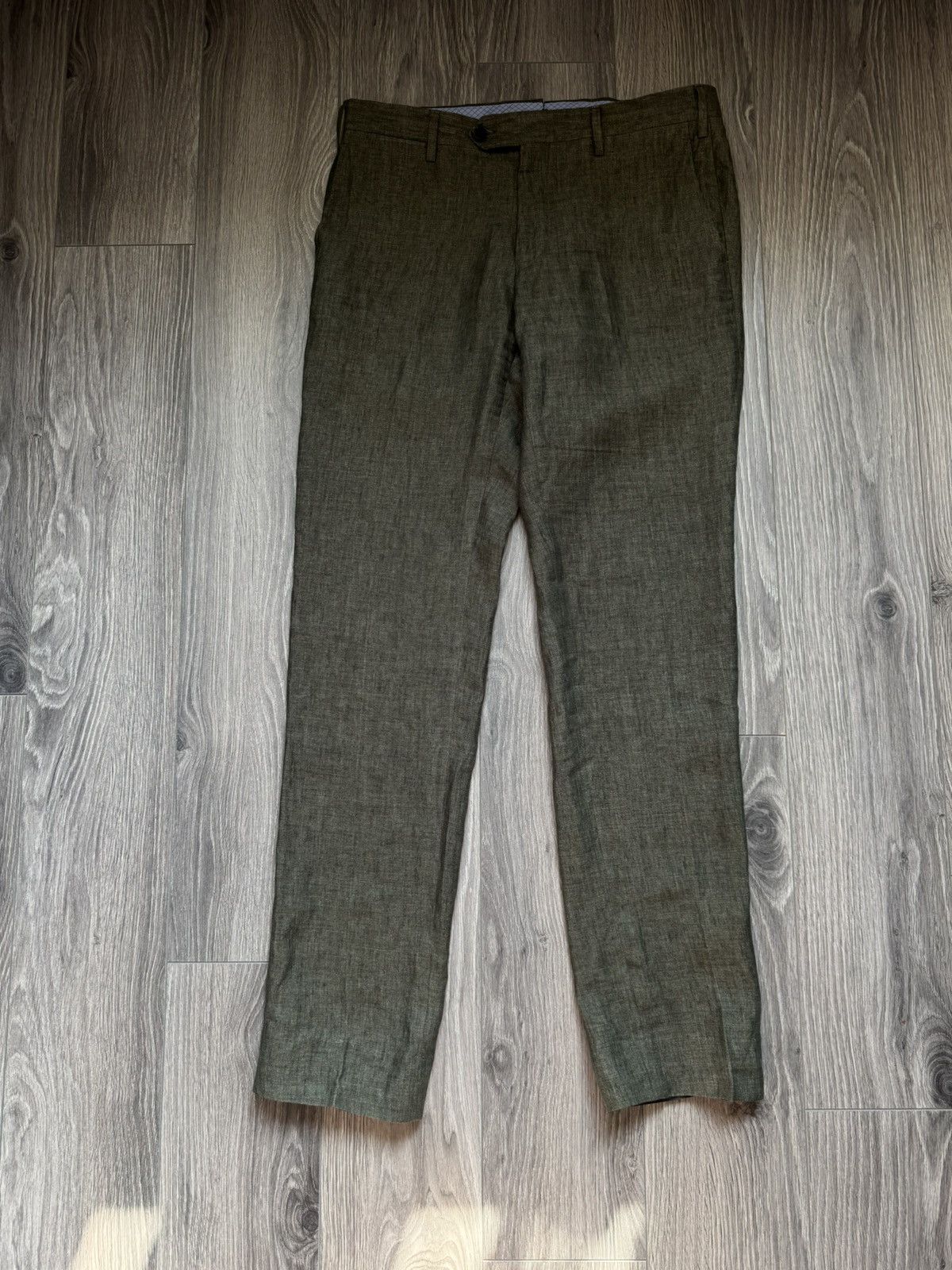 Other Germano Linen Trousers in Khaki Green 48 Size US 32 / EU 48 - 3 Thumbnail