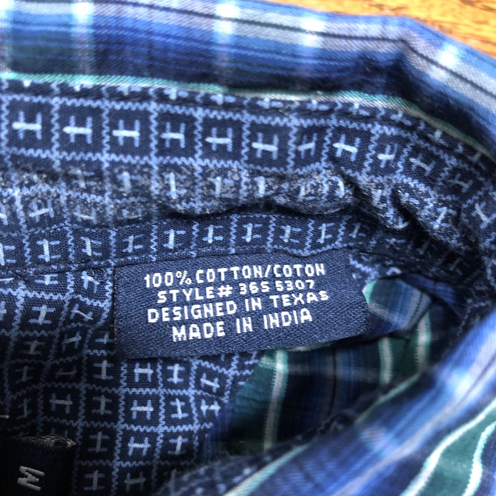 Vintage Panhandle Shirt Mens Tag Medium Plaid Cotton Pearl Snap Blue Green Western Size US M / EU 48-50 / 2 - 6 Thumbnail