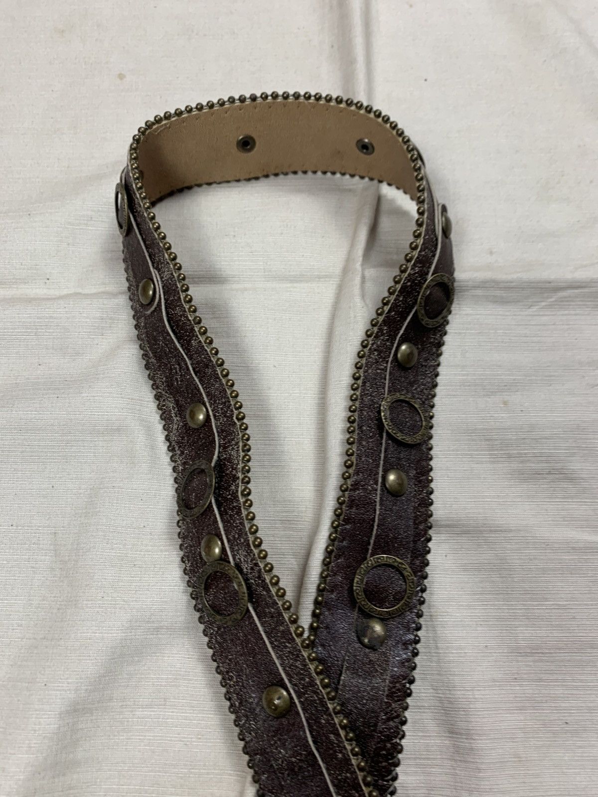 If Six Was Nine Brown studded silver Genuine leather belt Size ONE SIZE - 3 Thumbnail