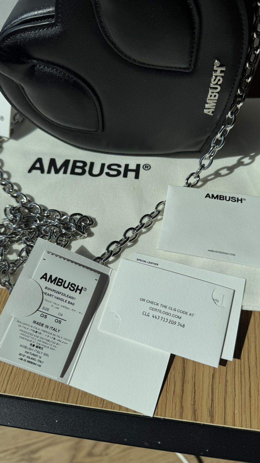 Ambush Design Ambush heart shoulder bag Italy new with tags black silver Size ONE SIZE - 11 Thumbnail