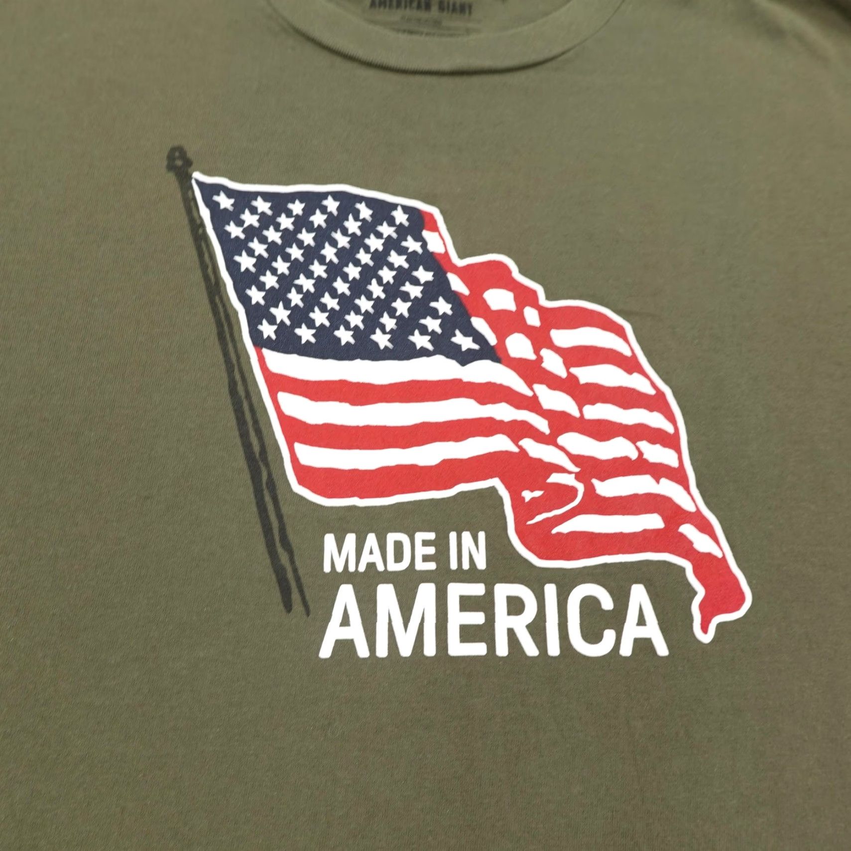 Vintage American Giant Shirt Mens XL Green USA Flag Short Sleeve Tee Patriotic Cotton Crew Neck Size US XL / EU 56 / 4 - 2 Thumbnail