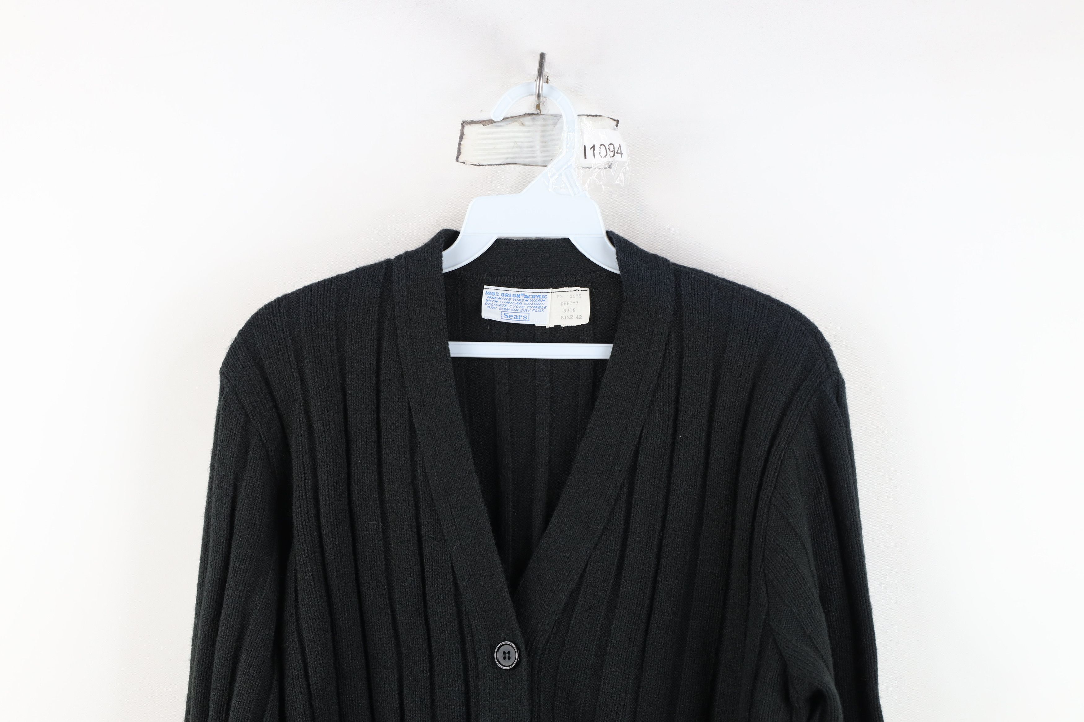 Vintage Vintage 60s 70s Streetwear Ribbed Knit Cardigan Sweater USA Size M / US 6-8 / IT 42-44 - 2 Thumbnail