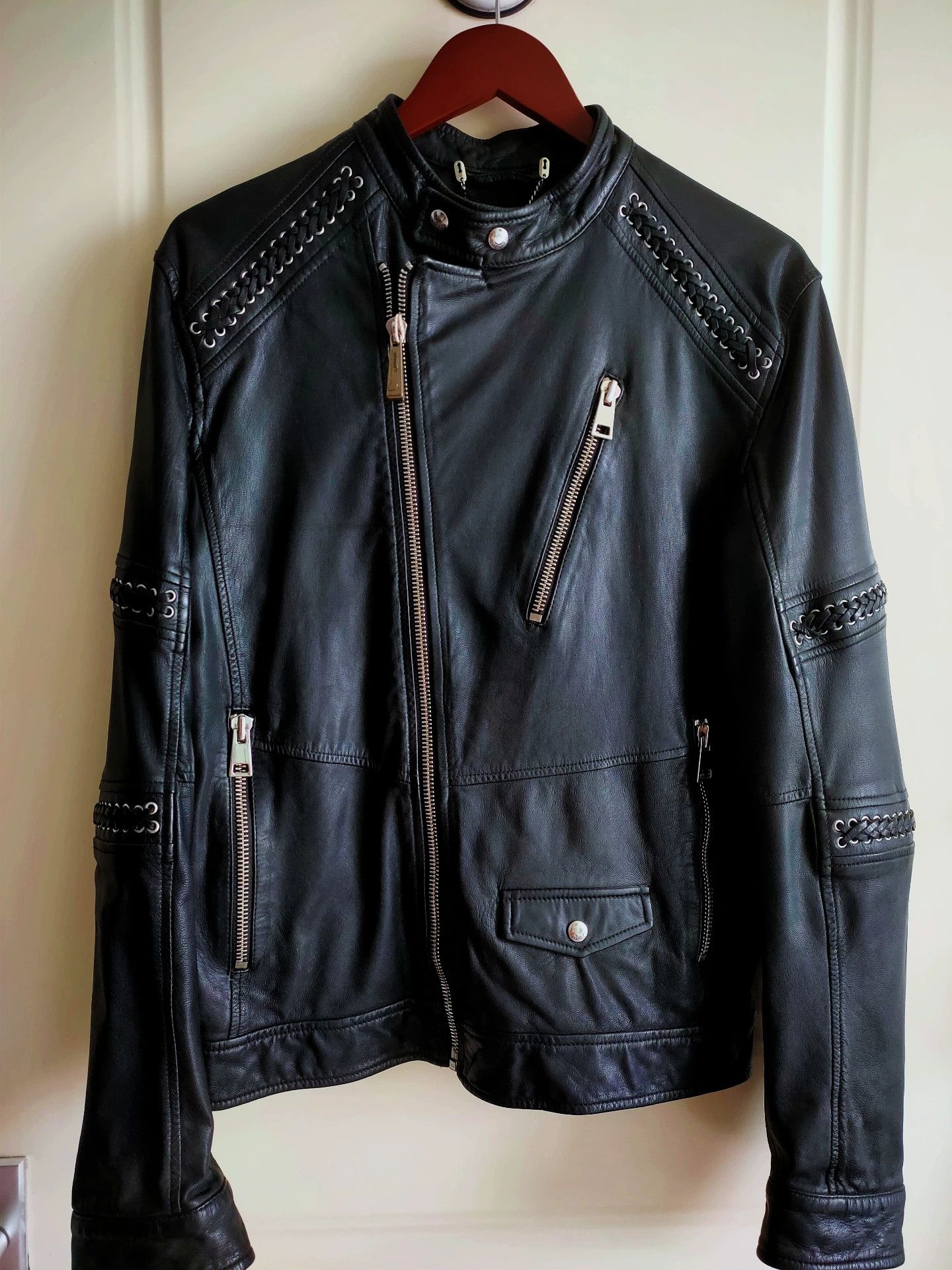 Just Cavalli Just Cavalli Goatskin Biker Jacket Size US M / EU 48-50 / 2 - 1 Thumbnail