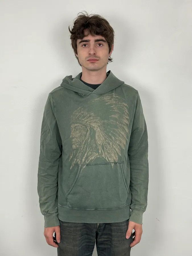 Polo Ralph Lauren AW2012 Ralph Lauren Green Faded Iroquois Portrait Hoodie Size US M / EU 48-50 / 2 - 2 Thumbnail