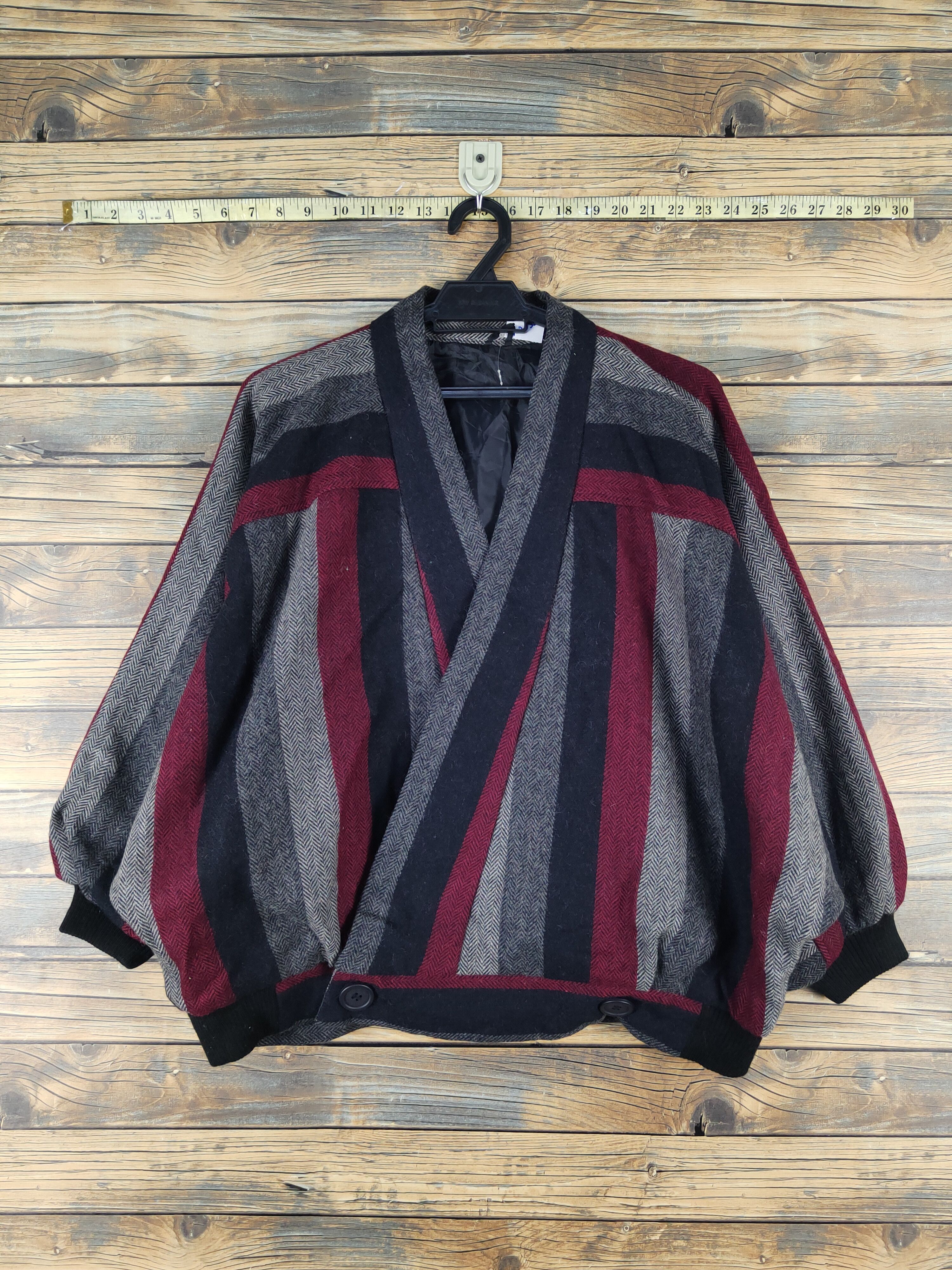Homespun Knitwear Japanese Brand Black Red Knitwear Jackets #W2053 Size US L / EU 52-54 / 3 - 1 Thumbnail