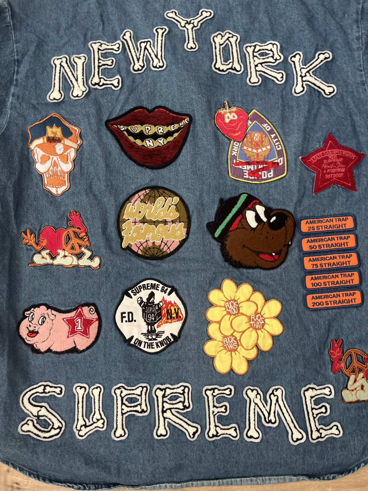 Supreme Supreme Patches Denim Baseball Jersey Size US L / EU 52-54 / 3 - 10 Thumbnail