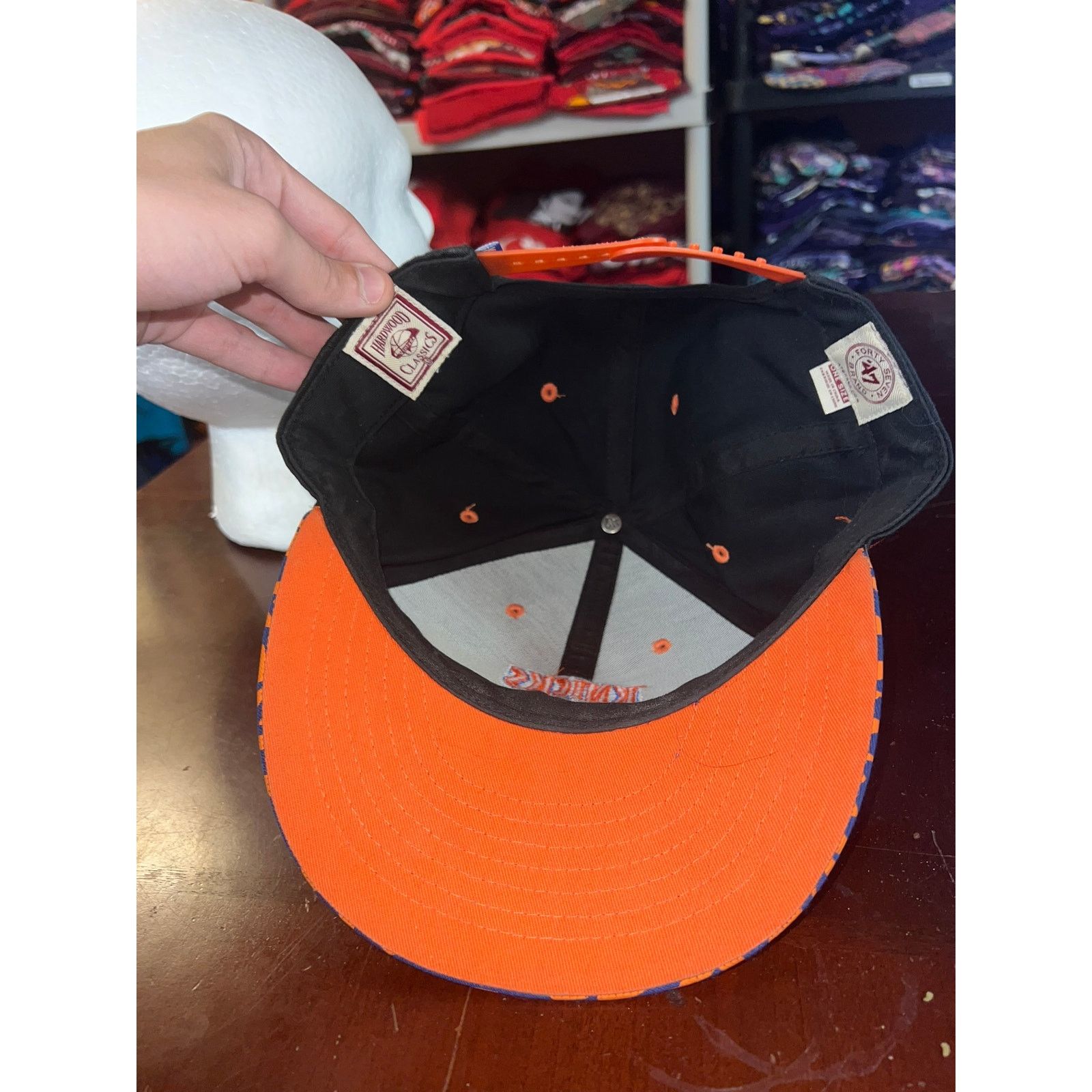 NBA New York Knicks Hat Blue Orange NBA Snapback Cap Headwear Size ONE SIZE - 6 Thumbnail