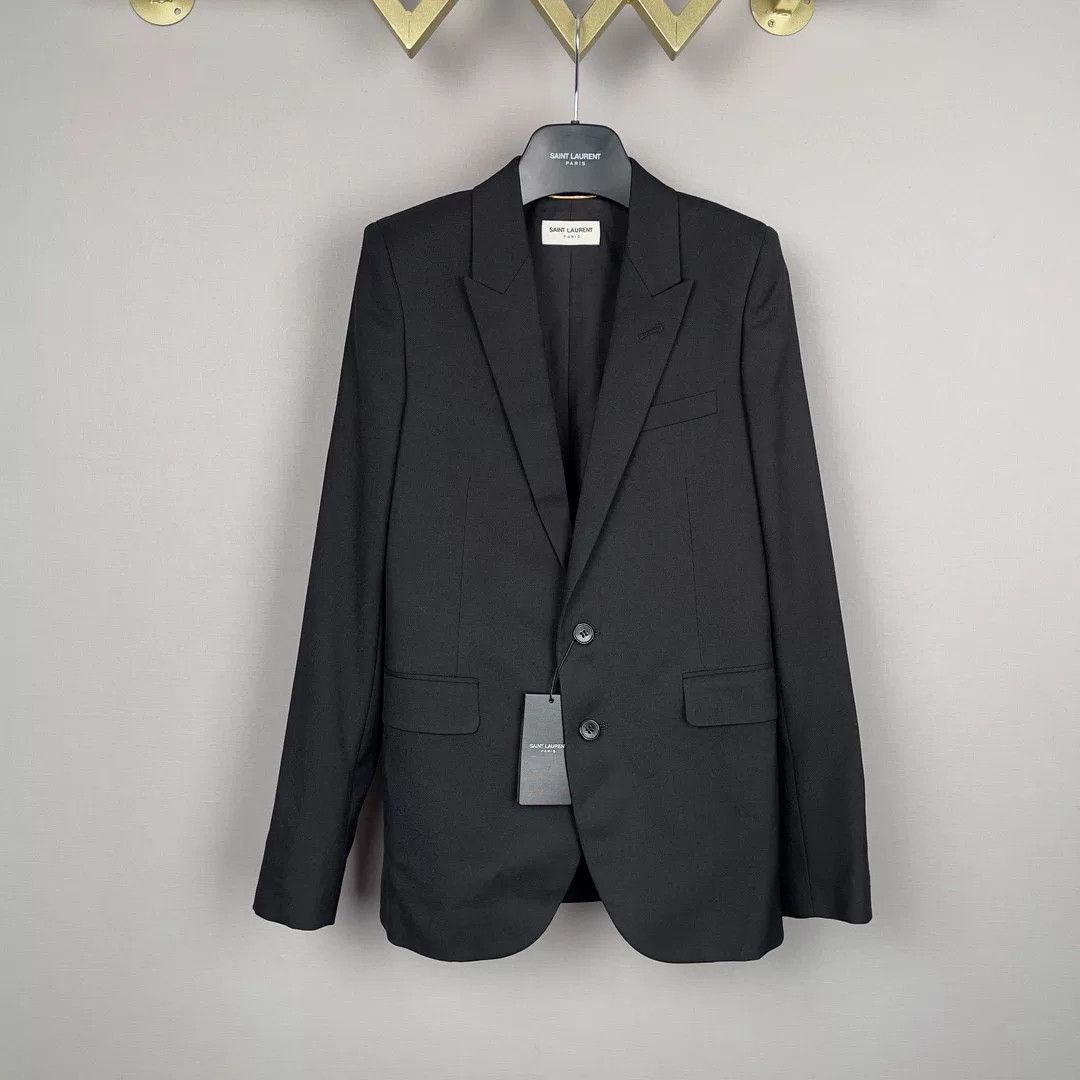 Saint Laurent Paris Saint Laurent Women's Wool Smoking Blazer Size XXS / US 00 / IT 34 - 1 Thumbnail