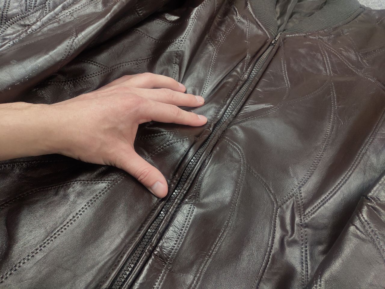 If Six Was Nine Vintage 90's brown patched leather bomber Jacket LGB Rick Size US XL / EU 56 / 4 - 17 Thumbnail