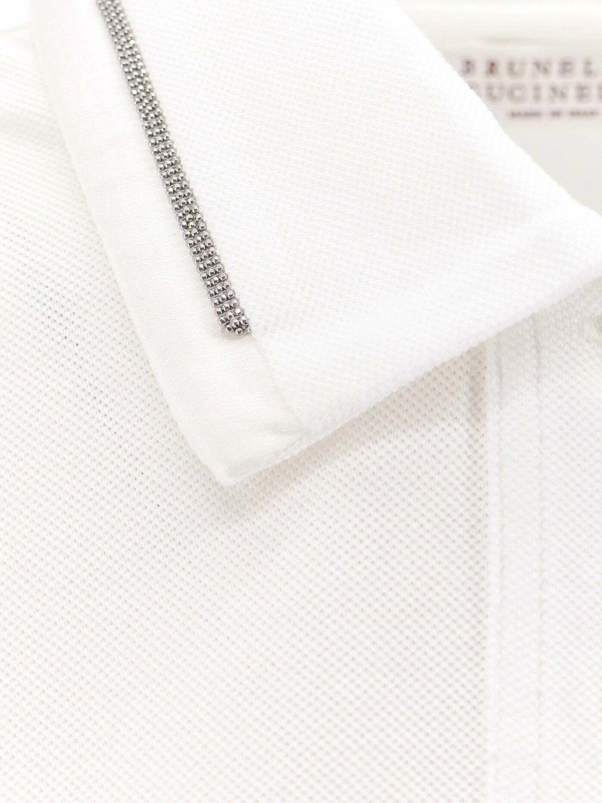 Brunello Cucinelli o1y0825 Polo Shirt in White Size L / US 10 / IT 46 - 3 Thumbnail