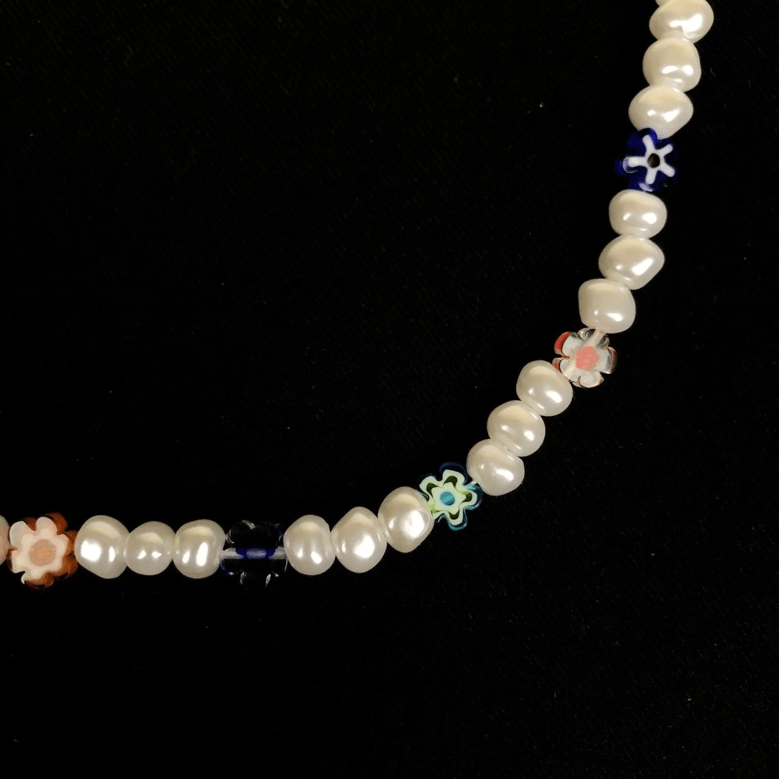 Jewelry Pearl Choker Flower Necklace Y2K Fashion Size ONE SIZE - 2 Thumbnail