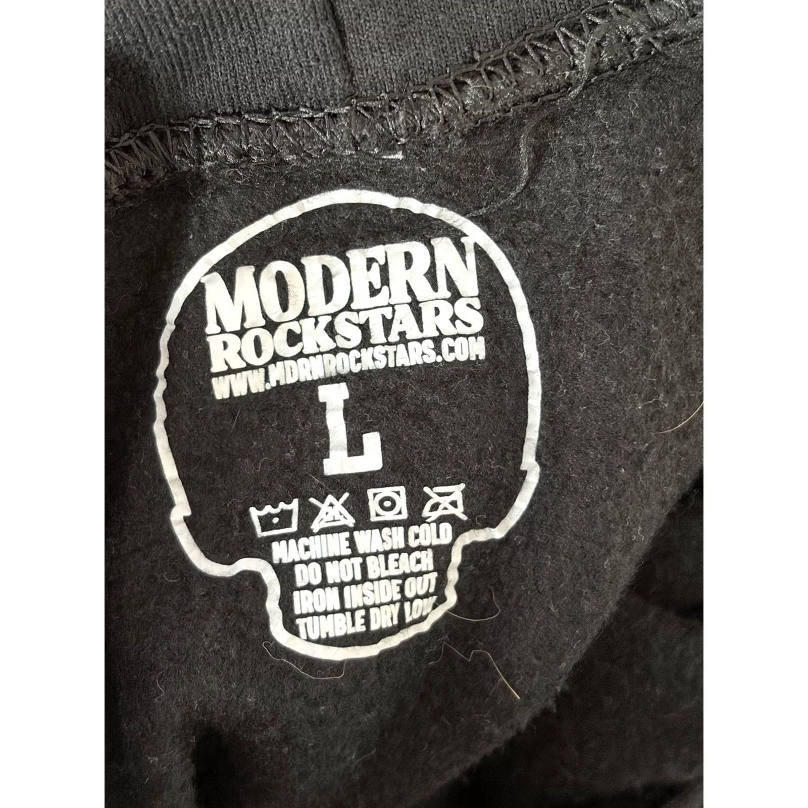 Vintage Modern Rockstar Hoodie Sweatshirt Black Unisex Large Nicrko Chainz Graphic Print Pocket Pullover Winter Mens Size US L / EU 52-54 / 3 - 6 Thumbnail