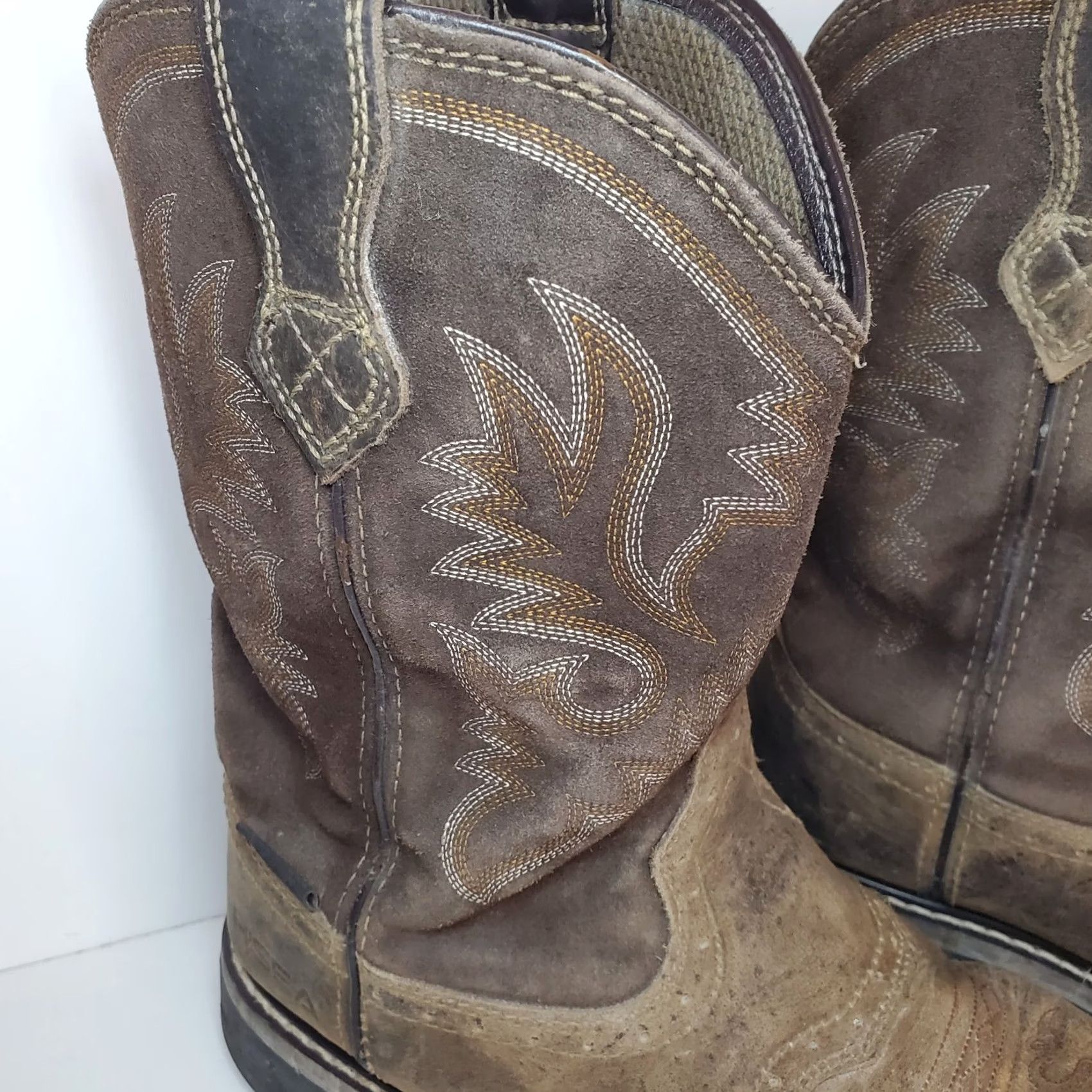 Vintage HISEA NINGO Mens 11M Steel Toe Western Work Boots Waterproof Cowboy Boot Square Size US 11 / EU 44 - 6 Thumbnail