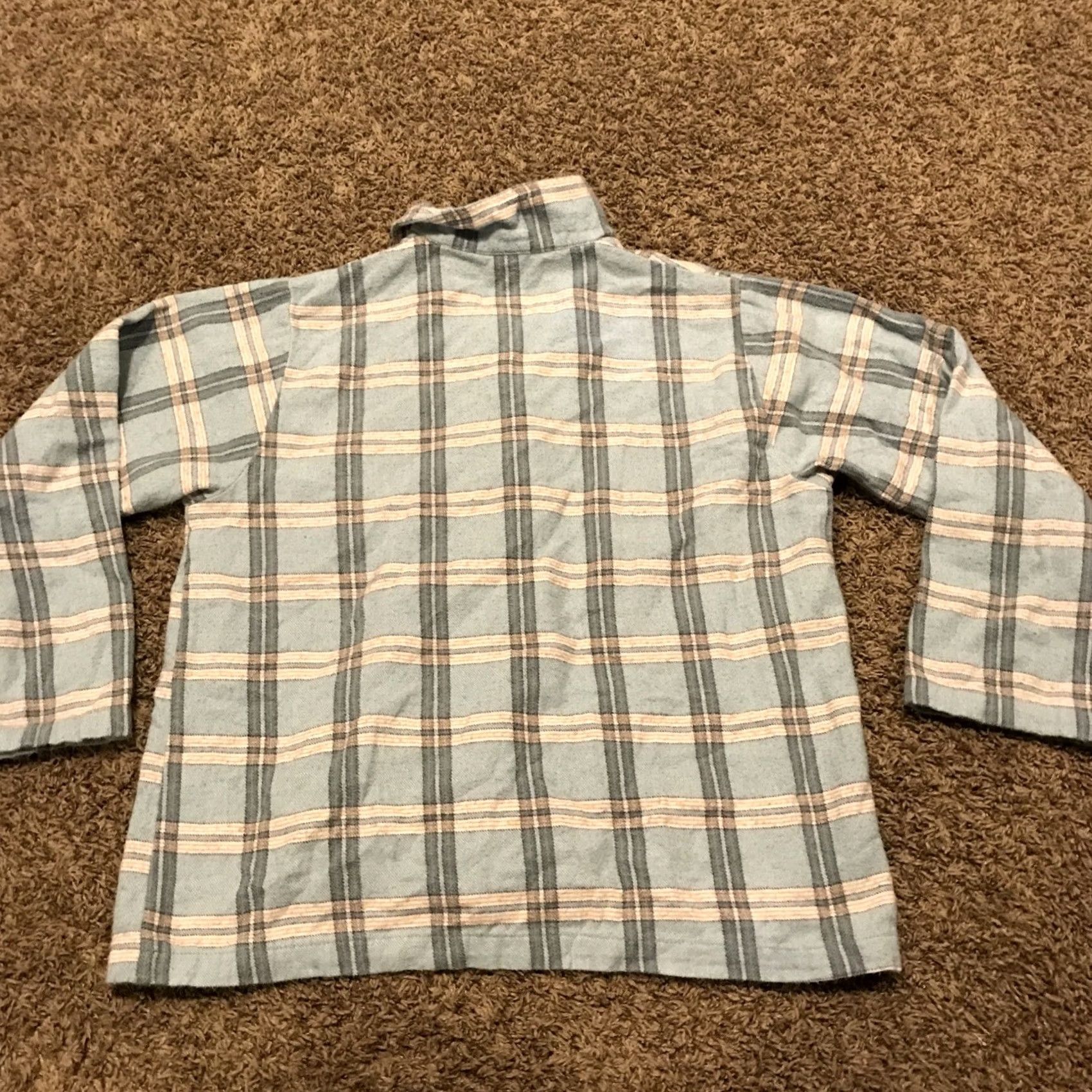 Vintage Ella Womens Button-Up Shirt Blue Plaid Flannel 100% Cotton Long Sleeve S Size Regular Size S / US 4 / IT 40 - 3 Thumbnail