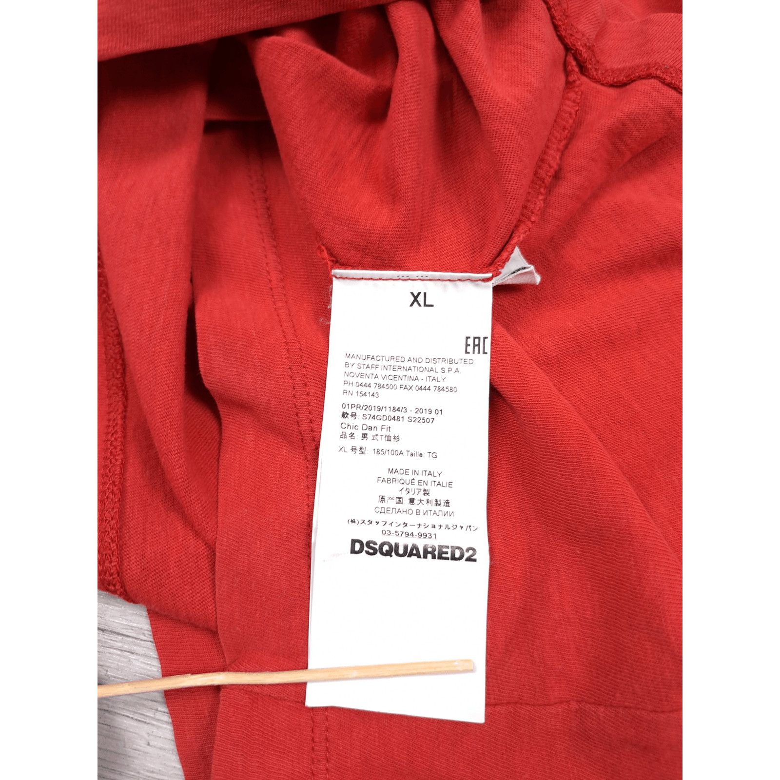 Designer × Dsquared2 💎 200€ Caten Twins Red Crewneck T-shirt Tee Size XL Size US XL / EU 56 / 4 - 8 Thumbnail