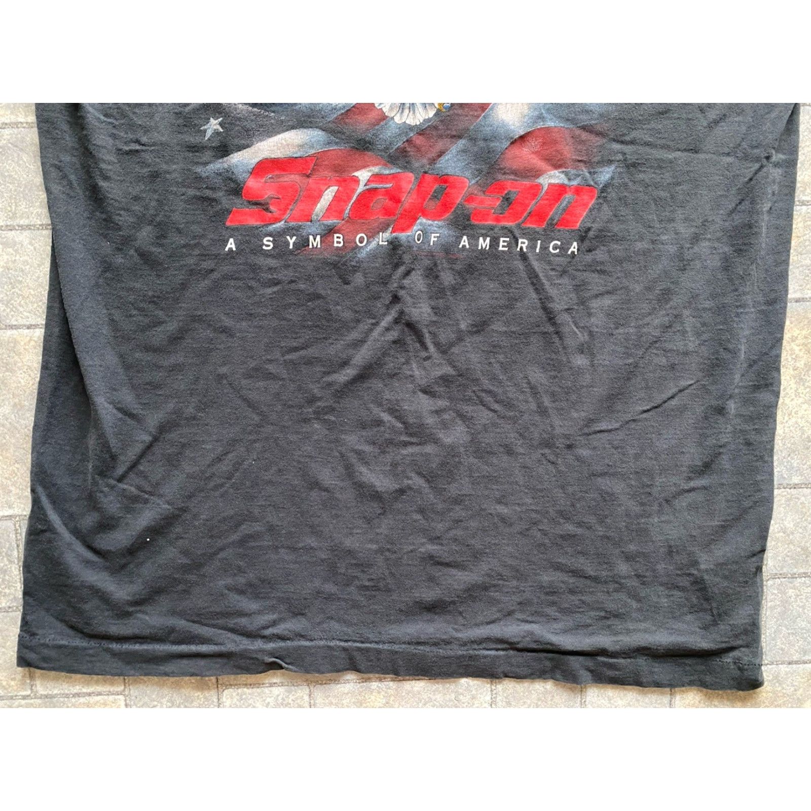 Fruit Of The Loom VINTAGE Fruit of the Loom T-Shirt USA 2XL Black Short Sleeve Mens Snap On Tools Symbol Of America VTG Size US XXL / EU 58 / 5 - 7 Thumbnail