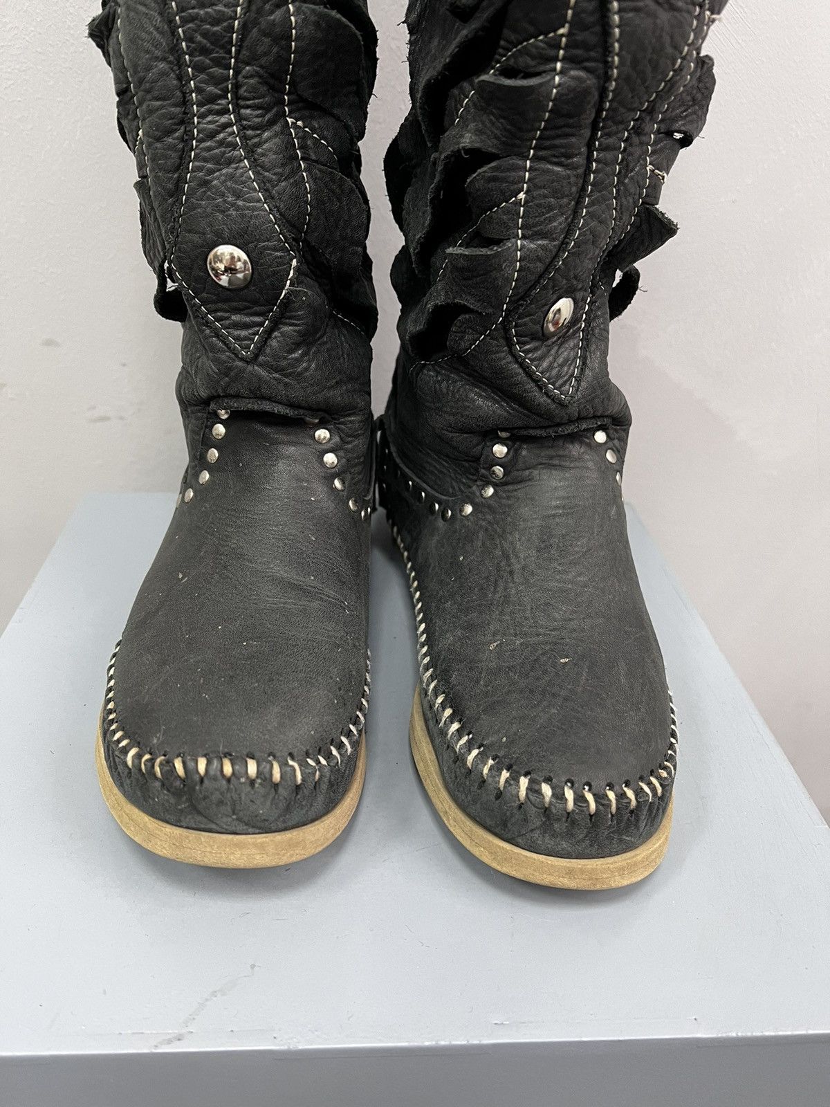 14th Addiction × Japanese Brand VINTAGE 14thAddiction style 00s Leather Boots high top shoes Size US 7 / IT 37 - 13 Thumbnail