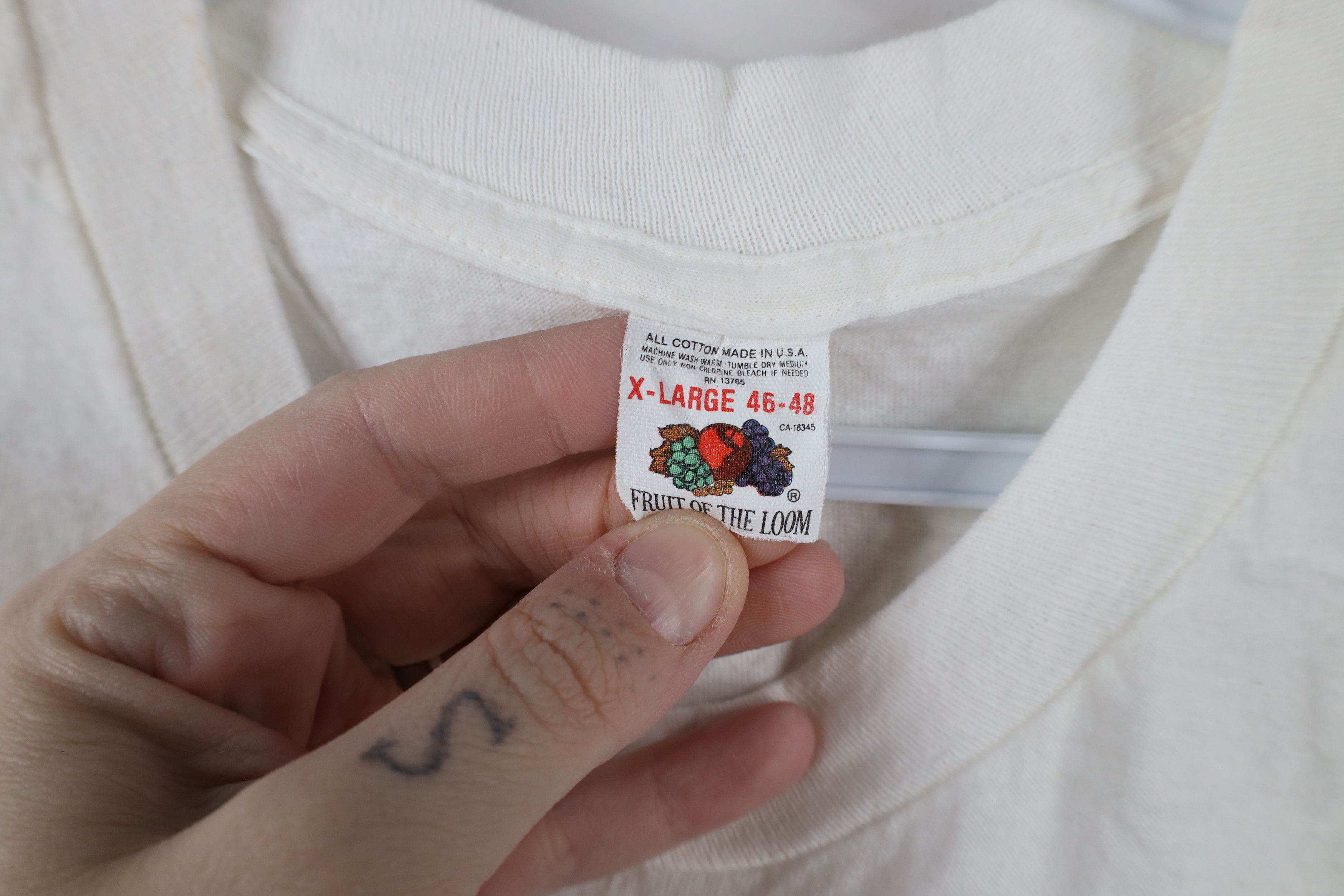 Vintage Vintage 90s Streetwear Cotton Short Sleeve T-Shirt White USA Size US XL / EU 56 / 4 - 5 Thumbnail