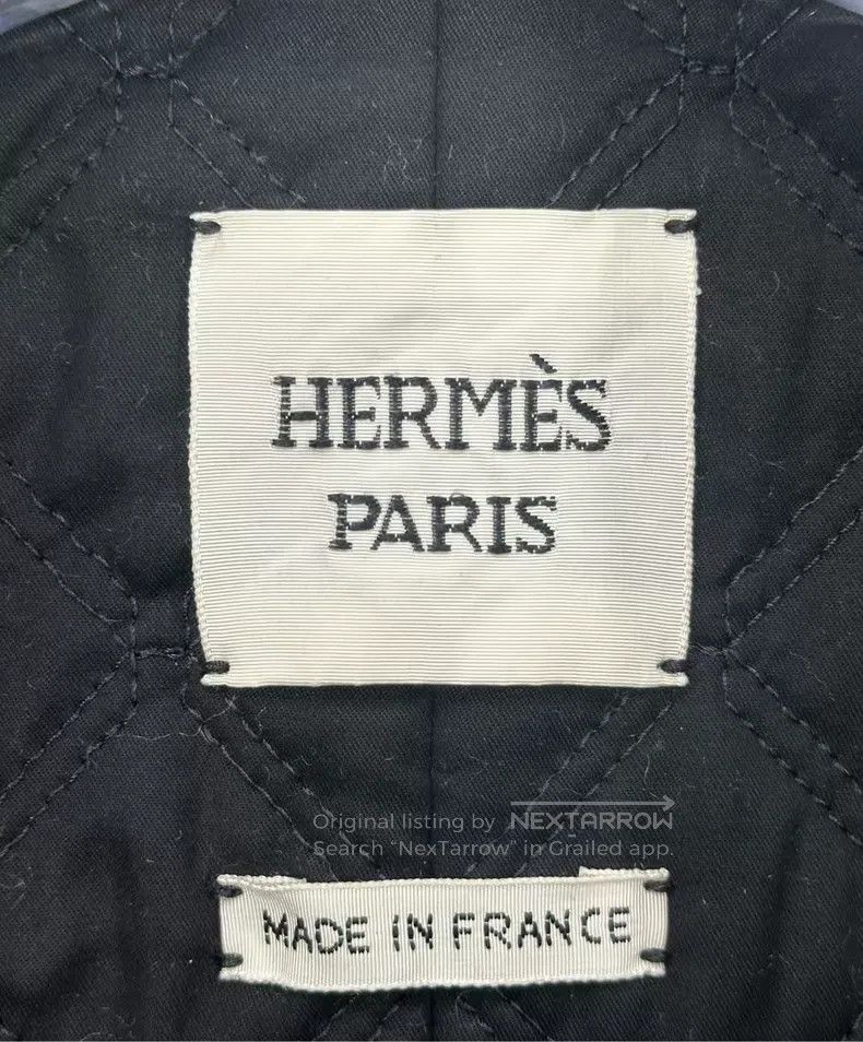 Hermes Hermes Navy Blue Checkered Cotton Coat Windbreaker Jacket Size XS / US 0-2 / IT 36-38 - 3 Thumbnail