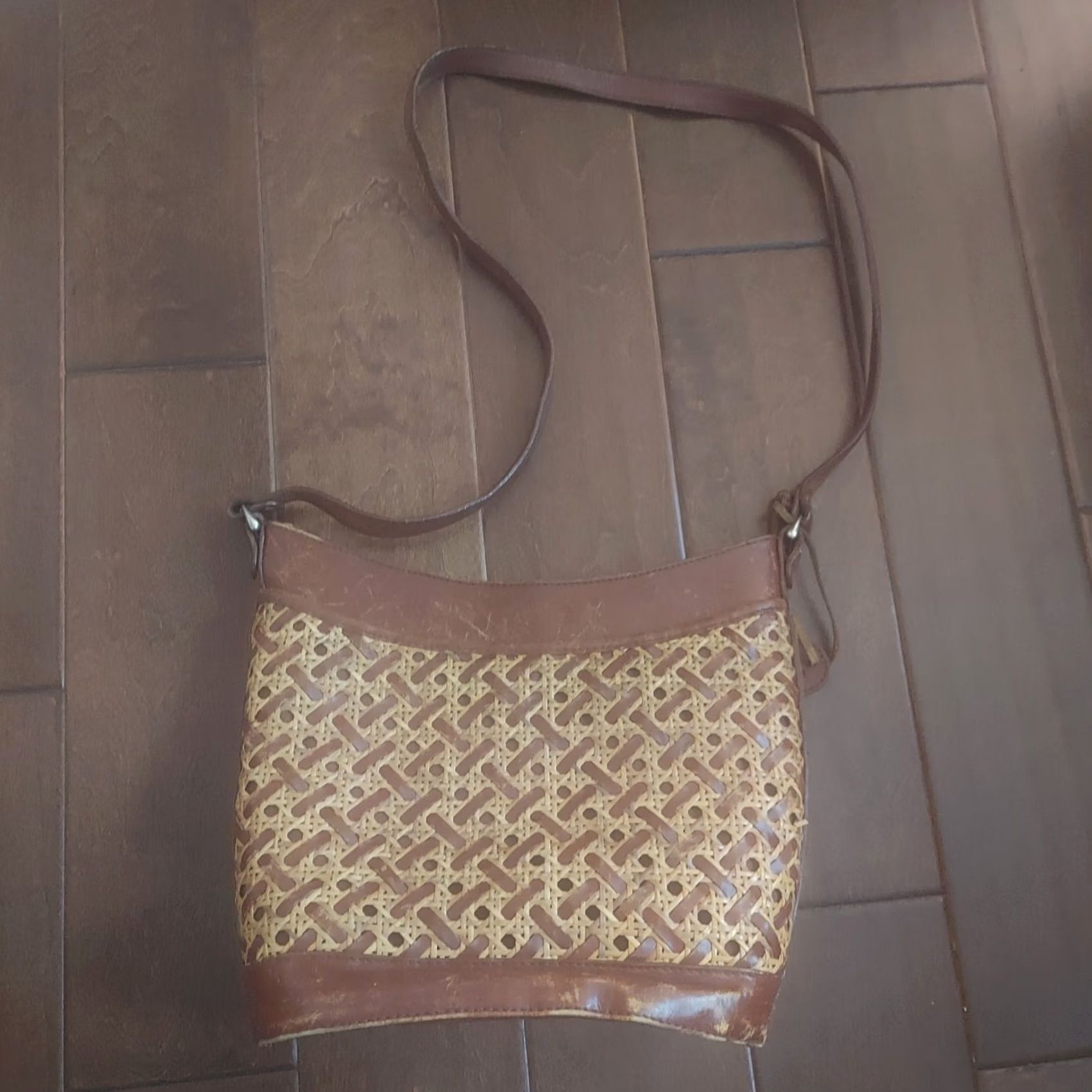 Etienne Aigner VINTAGE Etienne Aigner Shoulder Bag Womens Small Brown Straw Woven Leather Trim 90s Purse Size ONE SIZE - 2 Thumbnail