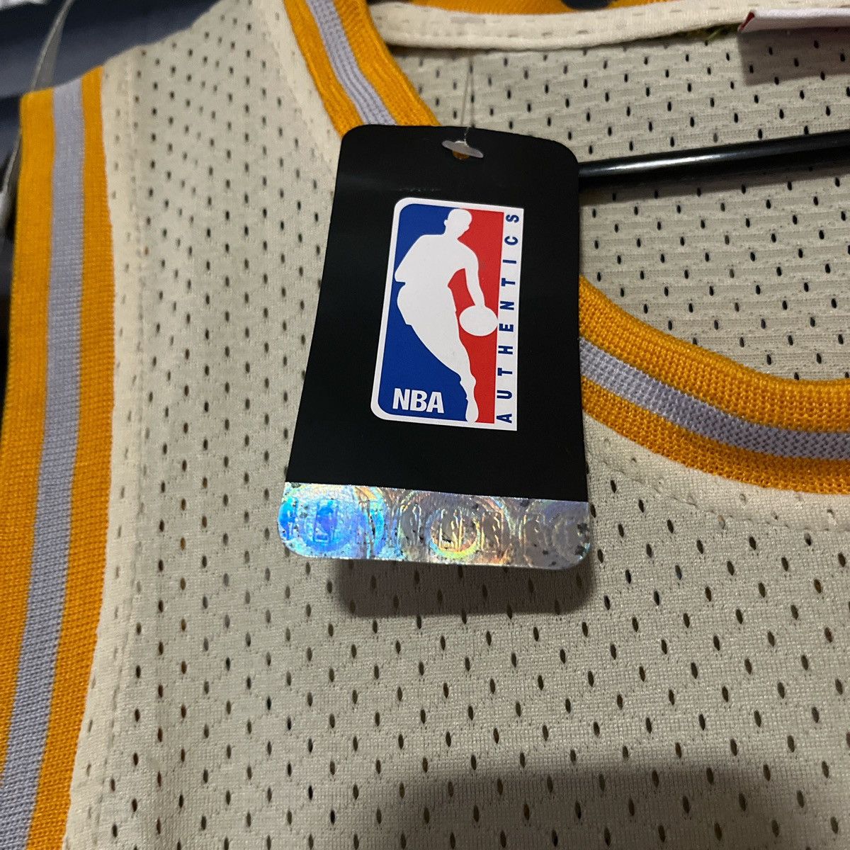 Mitchell & Ness yellow and tan colored lakers #23 lebron hardwood classic Size US XXL / EU 58 / 5 - 6 Thumbnail