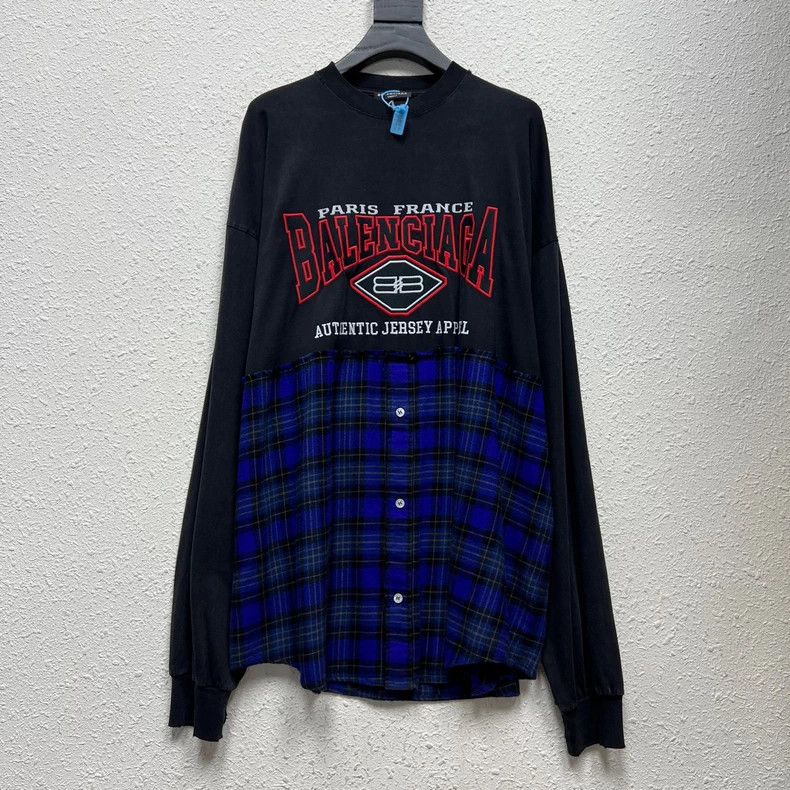 Balenciaga Balenciaga Layered Plaid Panel Shirt - dmc Size US M / EU 48-50 / 2 - 1 Thumbnail