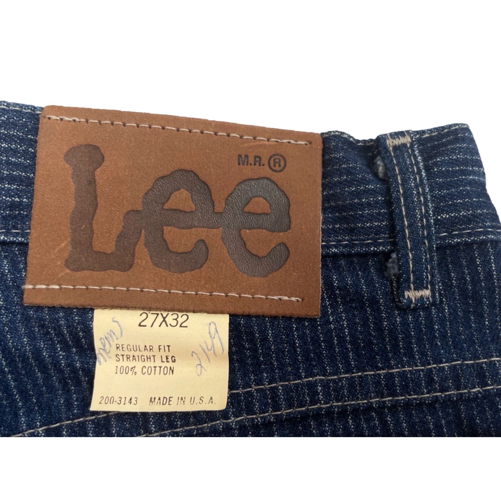 Lee VINTAGE Lee Railroad Stripe Jeans Straight Size 27x32 NWT USA Men Regular 100% Cotton Dark Blue Jeans Size US 27 - 5 Thumbnail