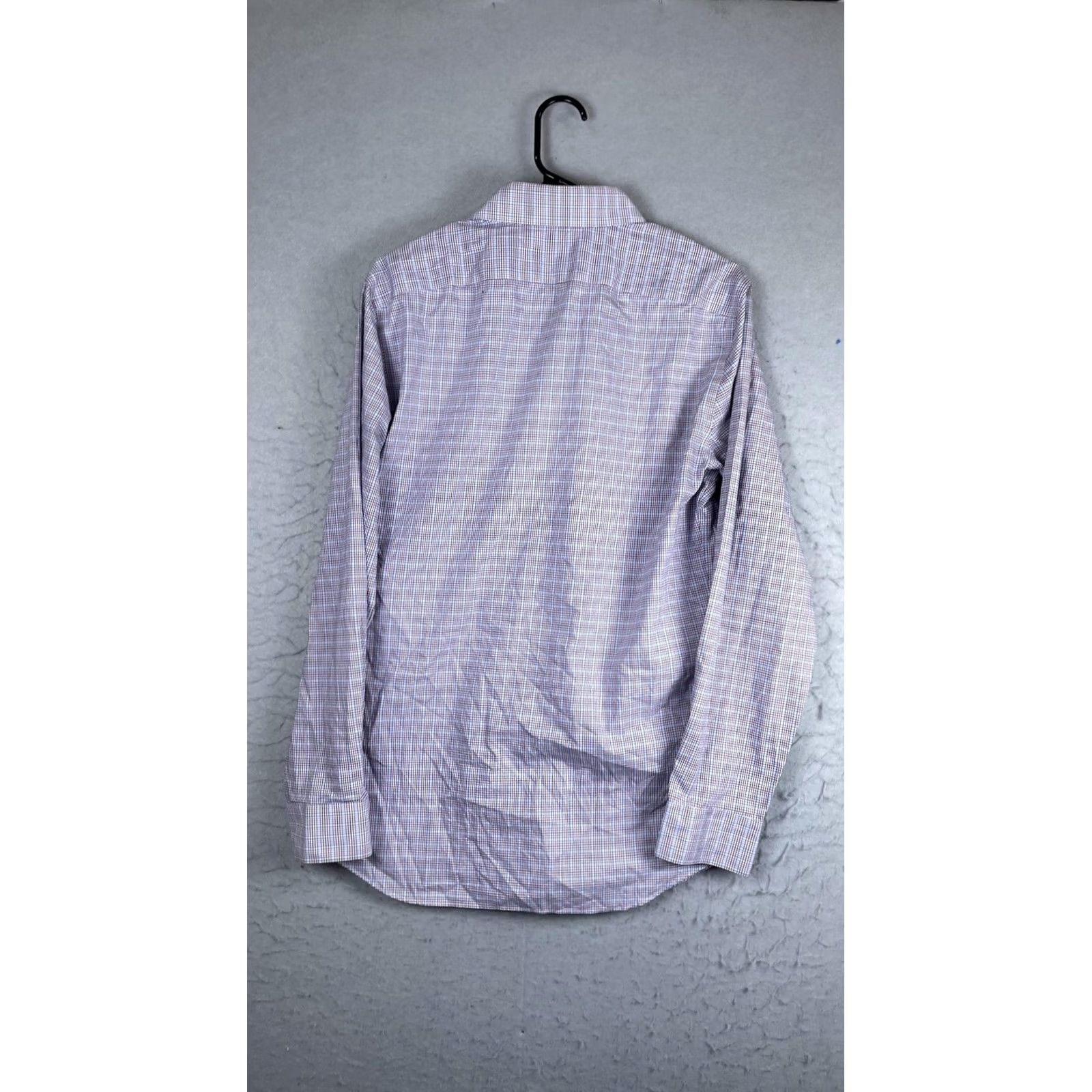 Banana Republic Banana Republic Mens Medium Blue Check Slim Fit Non Iron Long Sleeve Dress Shirt Size 40R - 5 Thumbnail