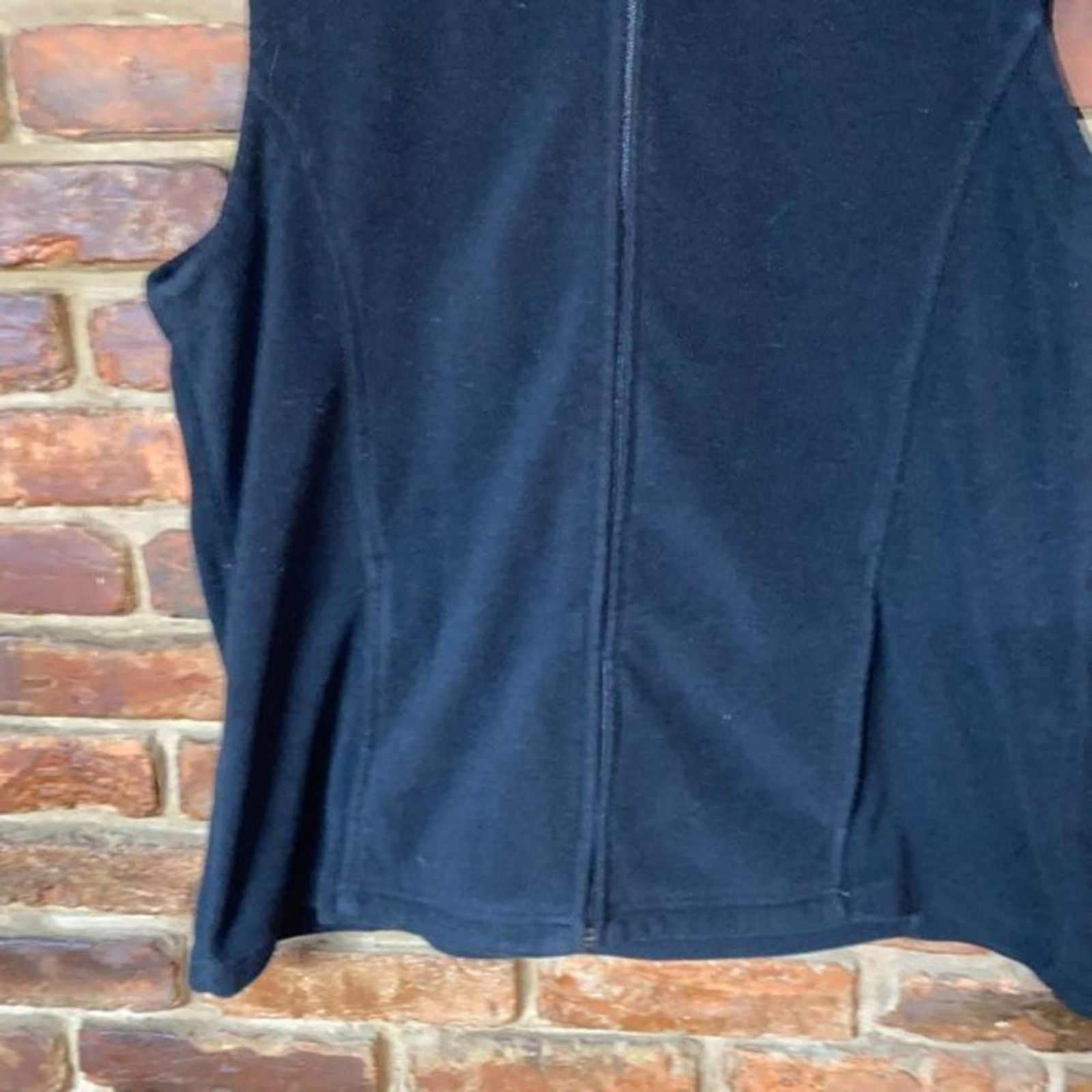 Other Kinetic Plus Solid Black Fleece Full Zip Sleeveless Vest Size XL / US 12-14 / IT 48-50 - 3 Thumbnail