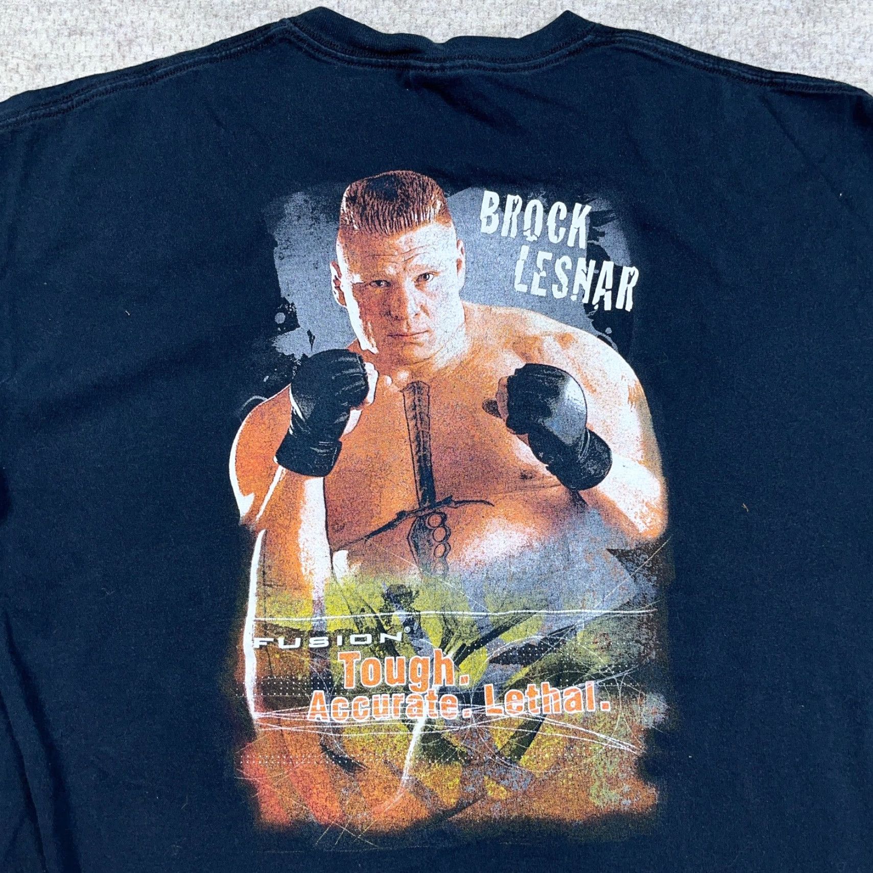 Gildan VINTAGE Brock Lesnar Shirt Men XL Black Tee Fusion Ammo MMA Wrestling Adult Y2K Size US XL / EU 56 / 4 - 7 Thumbnail