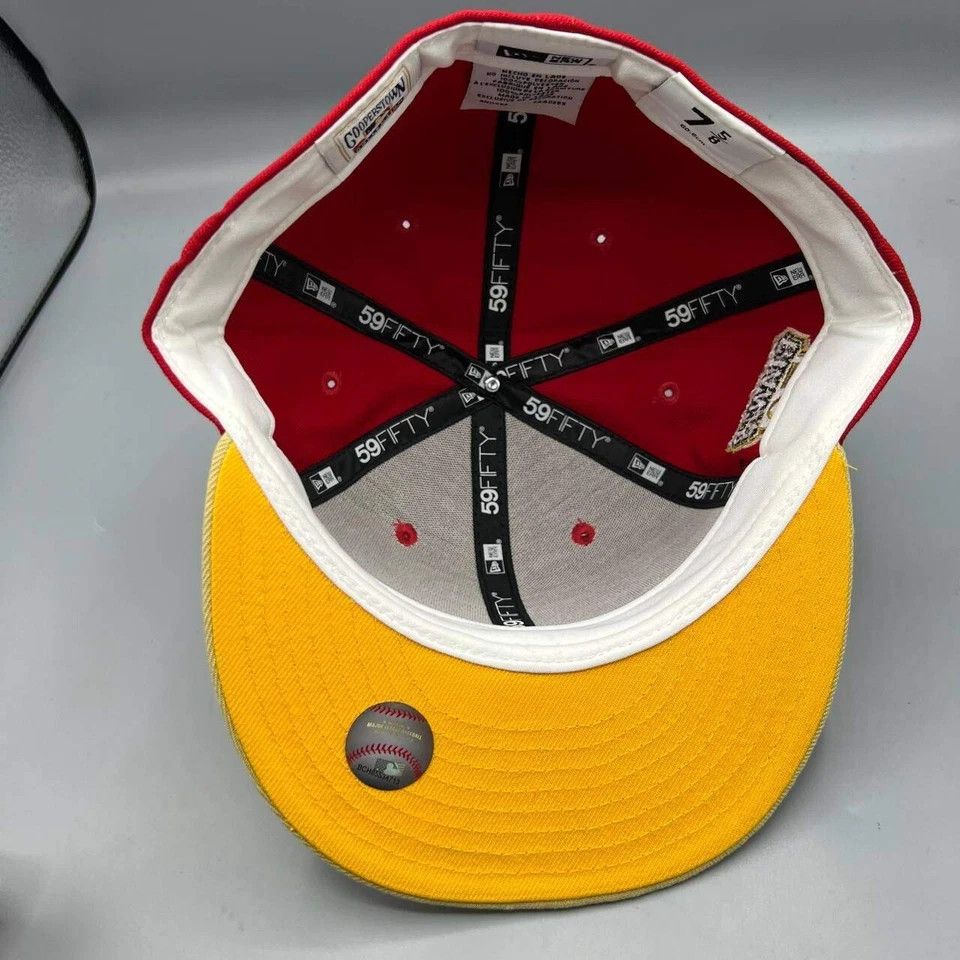 New Era San Francisco Giants Hat Men 7 5/8 Red Yellow MLB Fitted Cap Size ONE SIZE - 2 Thumbnail