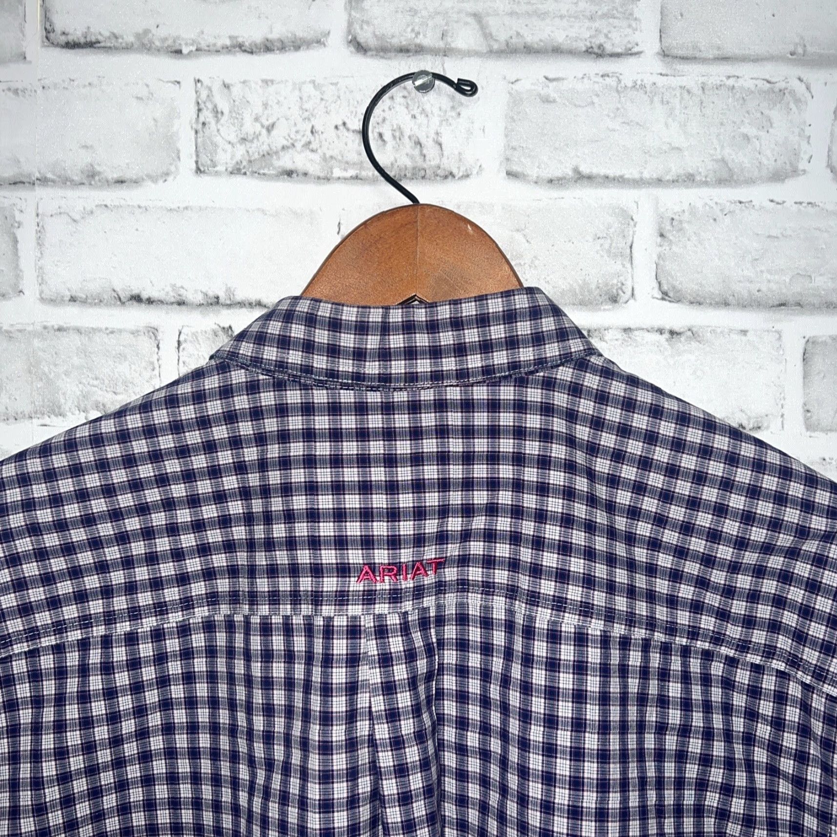 Ariat VINTAGE Ariat Pro Series Men's Short Sleeve Plaid Shirt Size M Purple Casual Size US M / EU 48-50 / 2 - 5 Thumbnail