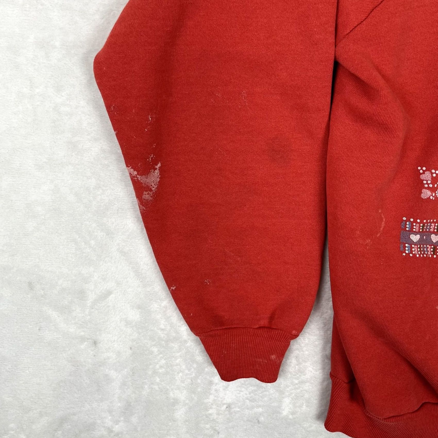 Vintage VINTAGE Cat Raglan Sweatshirt Womens Large Red Raglan Fleece Crewneck 80s Size L / US 10 / IT 46 - 3 Thumbnail