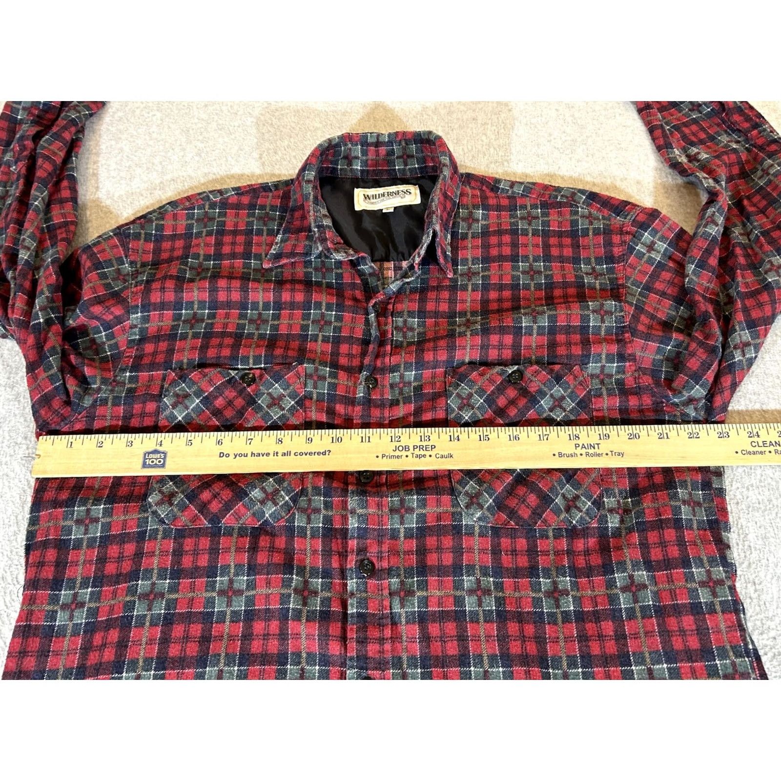 Vintage Vintage Wilderness Flannel Shirt Mens Large Plaid Button Long Sleeve Workwear Outdoor 90s Red Cotton Polyester Casual Winter Mens L Plaid Shirt Size US L / EU 52-54 / 3 - 3 Thumbnail