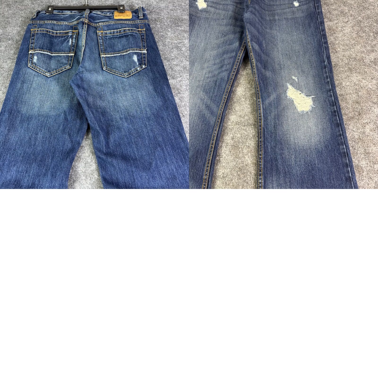 Aeropostale Aeropostale Jeans Driggs Slim Bootcut Mens 34x32 Blue Distressed Medium Wash Size US 34 / EU 50 - 8 Thumbnail