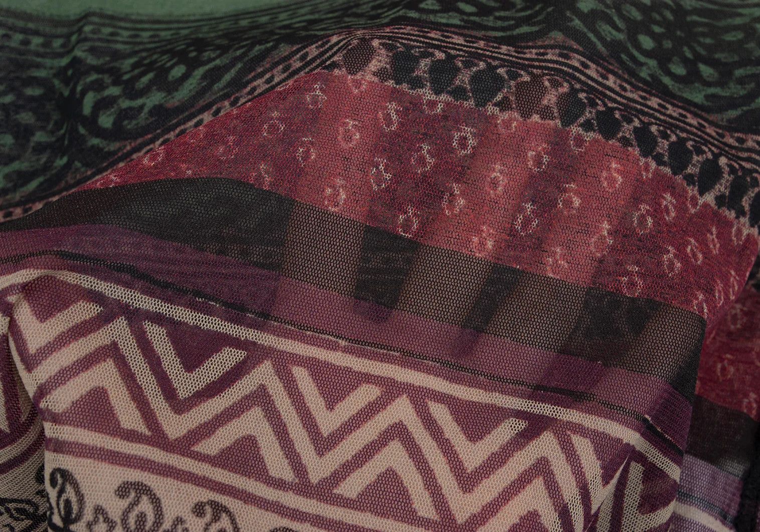 Jean Paul Gaultier Ethnic Print Power Net Hoodie Top Multi Color Size 48 Size US M / EU 48-50 / 2 - 12 Thumbnail
