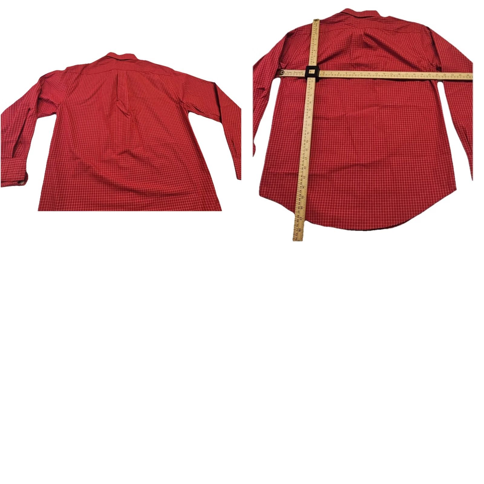 Vintage Razorback Collection Dress Shirt Men XL Red 100% Cotton Non-Iron Pinpoint Long Sleeve Mens Size 46R - 8 Thumbnail
