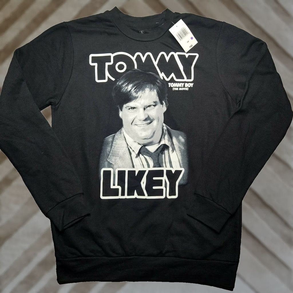 Ripple Junction Tommy Boy Men Small TommY Likey Chris Farley Black Sweatshirt NEW Shirt Mens S Black Tommy Boy Movie Shirt Size US S / EU 44-46 / 1 - 1 Thumbnail
