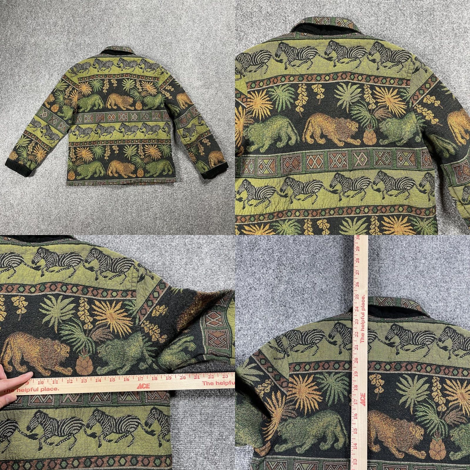 Vintage VINTAGE Anu by Natural Tapestry Jacket Women S Beige Animals Africa 90s Tiger Zebra Cottagecore Y2K Mens Womens Girls Size S / US 4 / IT 40 - 8 Thumbnail