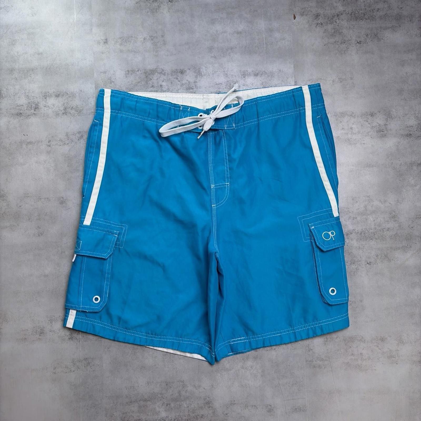 Ocean Pacific Y2K Light Blue Ocean Pacific Surf Grunge Baggy Board Shorts Size US 34 / EU 50 - 1 Thumbnail