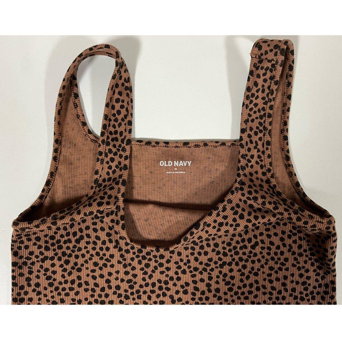 Old Navy Brown Cheetah Leopard Print Square-Neck Top Shirt Size M 🐆✨ Size M / US 6-8 / IT 42-44 - 5 Thumbnail